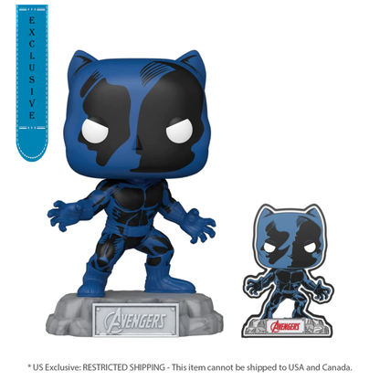 Funko Pop Marvel Comics Black Panther Avengers 60th US Exclusive Pop! Vinyl with Pin [RS]