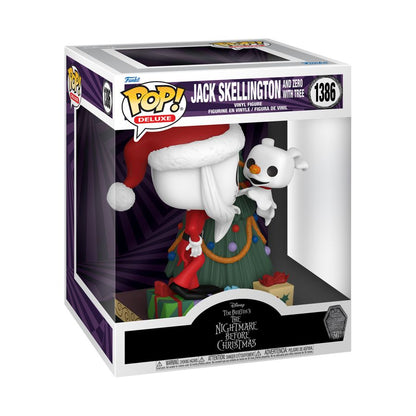 Funko Pop The Nightmare Before Christmas 30th Anniversary Jack & Zero with Christmas Tree Pop! Deluxe