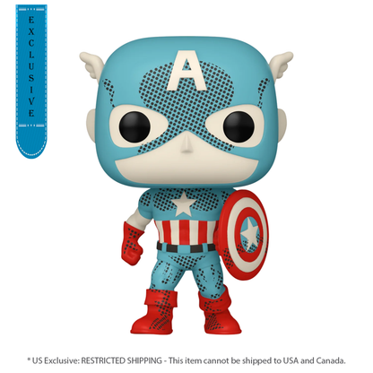 Funko Pop Marvel Comics: D100 Captain America Retro Reimagined Pop! Vinyl [RS]