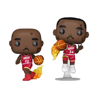 Funko Pop NBA JAM: Rockets Clyde Drexler & Hakeem Olajuwon 8 Bit Pop! Vinyl 2 Pack
