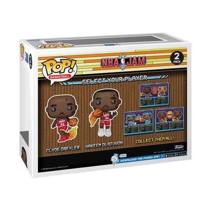 Funko Pop NBA JAM: Rockets Clyde Drexler & Hakeem Olajuwon 8 Bit Pop! Vinyl 2 Pack