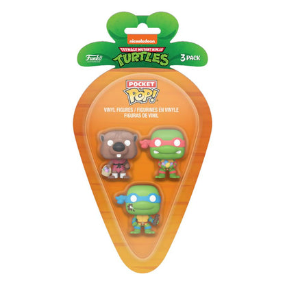 Funko Pop Teenage Mutant Ninja Turtles Splinter, Leonardo & Raphael Carrot Pocket Pop! 3 Pack