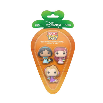 Funko Pop Disney Rapunzel, Ariel, Jasmine Carrot Pocket Pop! 3 Pack