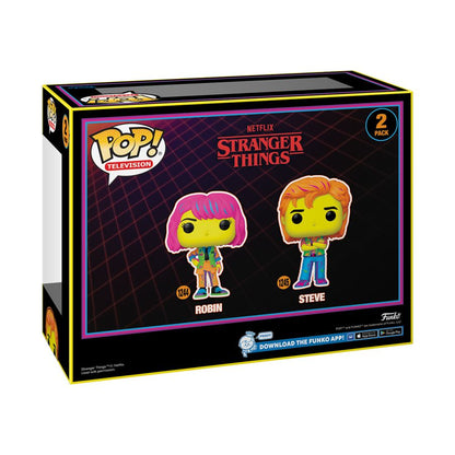 Funko Pop Stranger Things Robin & Steve US Exclusive Blacklight Pop! 2 Pack [RS]