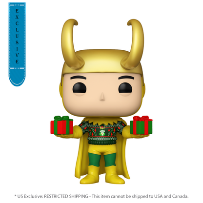 Funko Pop Marvel Comics Loki with Sweater Holiday US Exclusive Metallic Pop! Vinyl [RS]