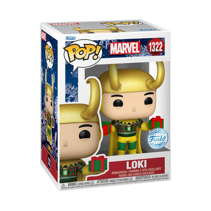 Funko Pop Marvel Comics Loki with Sweater Holiday US Exclusive Metallic Pop! Vinyl [RS]