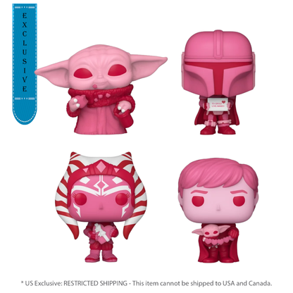 Funko Pop Star Wars: Valentines 2024 Pink US Exclusive Pocket Pop! 4 Pack Heart Box [RS]