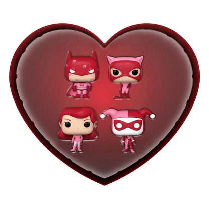 Funko Pop DC Comics: Valentines 2024 Pink US Exclusive Pocket Pop! 4 Pack Heart Box [RS]