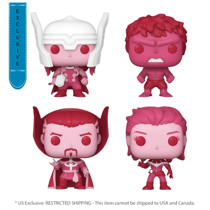Funko Pop Marvel Comics: Valentines 2024 Pink US Exclusive Pocket Pop! 4 Pack Heart Box [RS]