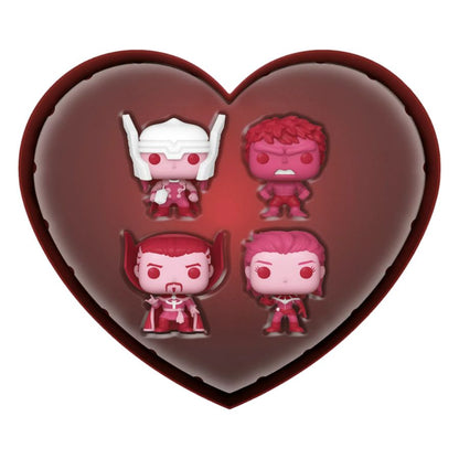 Funko Pop Marvel Comics: Valentines 2024 Pink US Exclusive Pocket Pop! 4 Pack Heart Box [RS]