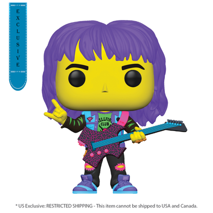 Funko Pop Stranger Things Eddie with Guitar US Exclusive Blacklight Pop! Vinyl [RS]
