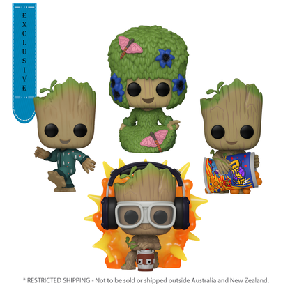 Funko Pop I Am Groot I Am Groot US Exclusive Glow Pop! Vinyl 4 Pack [RS]