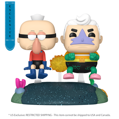 Funko Pop Spongebob Squarepants Mermaidman & Barnacleboy with Invisible Boat US Exclusive Pop! Ride [RS]