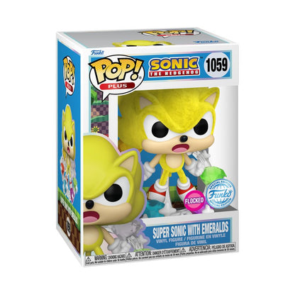 Funko Pop Sonic The Hedgehog Super Sonic with  Emeralds  US Exclusive Flocked Pop! Vinyl [RS]