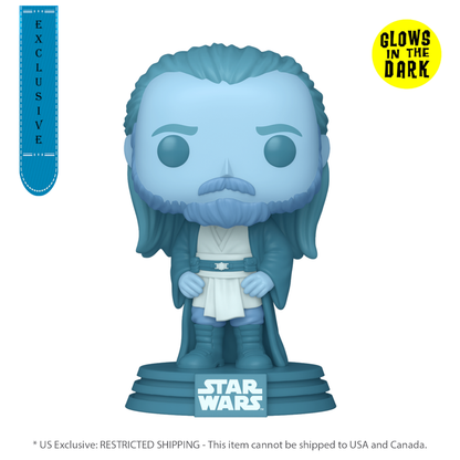 Funko Pop Star Wars Qui Gon Jinn (Force Ghost) US Exclusive Glow Pop! Vinyl [RS]