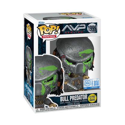 Funko Pop Alien Vs Predator: Requiem Bull Predator (Battle Damaged) US Exclusive Glow Pop! Vinyl [RS]