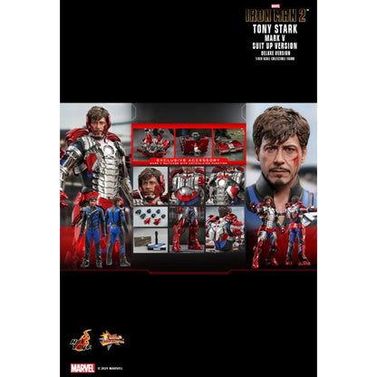 Hot Toys Iron Man 2 Tony Stark Mark V Suit Up Deluxe 1:6 Scale Collectable Action Figure