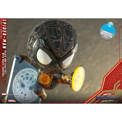 Hot Toys Spider Man: No Way Home Spider Man Black & Gold Suit with Magic Shooter Cosbaby