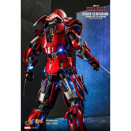 Hot Toys Iron Man 3 Silver Centurion Armor Suit Up 1:6 Scale Collectable Action Figure