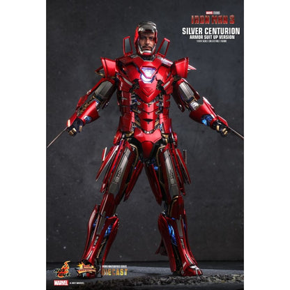 Hot Toys Iron Man 3 Silver Centurion Armor Suit Up 1:6 Scale Collectable Action Figure