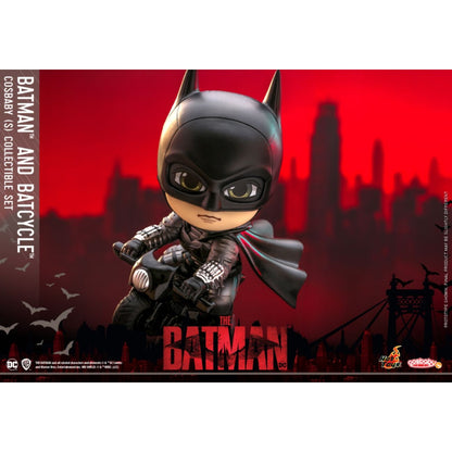 Hot Toys The Batman Batman and Batcycle Cosbaby Set