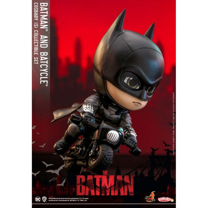 Hot Toys The Batman Batman and Batcycle Cosbaby Set