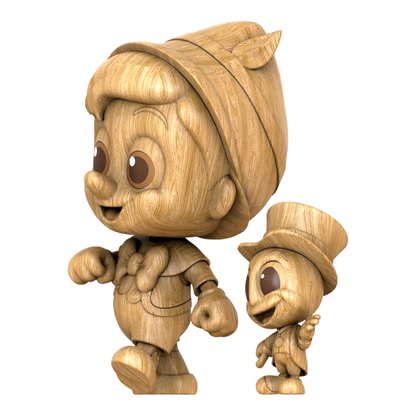 Hot Toys Pinocchio (1940) Pinocchio & Jiminy Cricket (Wooden Color Version] Cosbaby