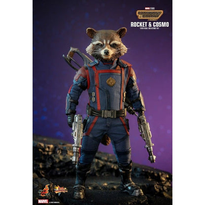 Hot Toys Guardians of the Galaxy: Vol 3 Rocket and Cosmo 1:6 Scale Collectable Action Figure
