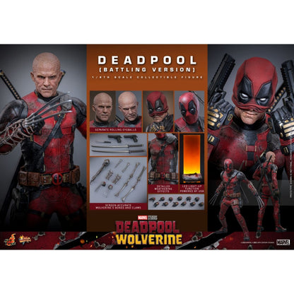 Hot Toys Deadpool & Wolverine Deadpool (Battling Version) 1:6 Scale Collectible Action Figure