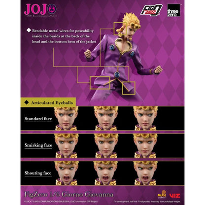 Threezero Jojo's Bizarre Adventure Giorno Giovanna 1:6 Scale Action Figure
