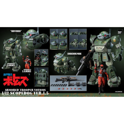 Threezero Armored Trooper VOTOMS Scopedog Version 1.5 1:12 Scale Action Figure