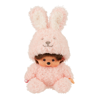 Sekiguchi Monchhichi Sitting Fluffy Bunny Plush Doll