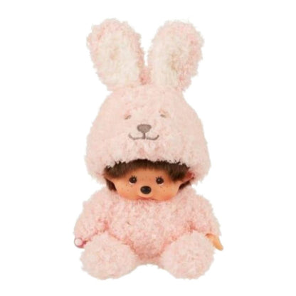 Sekiguchi Monchhichi Sitting Fluffy Bunny Plush Doll