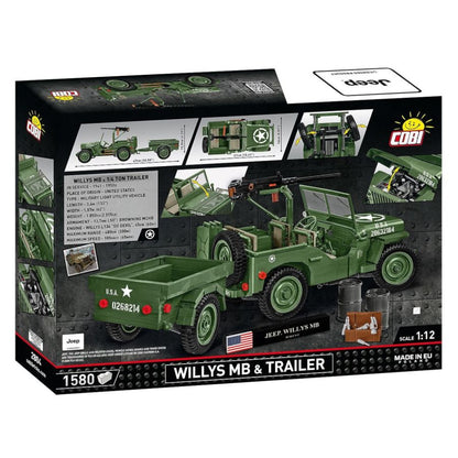 Cobi World War 2 Willys MB + Trailer Exclusive (1580 Pcs)
