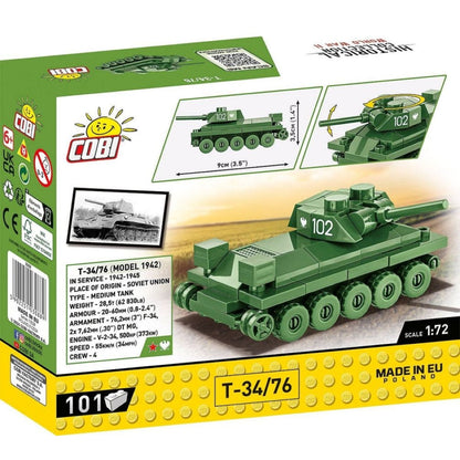 Cobi World War 2 T 34/76 Tank (101 Piece Kit)
