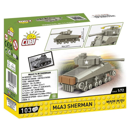 Cobi World War 2 M4A3 Sherman Tank (103 Piece Kit)