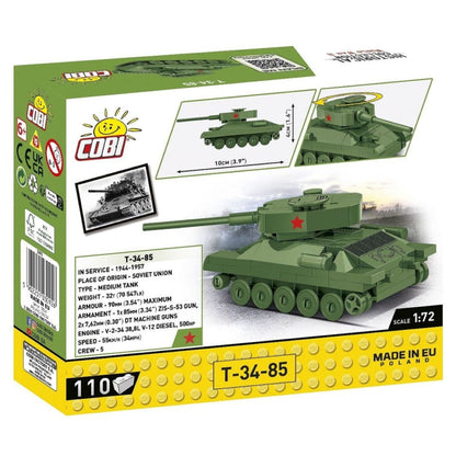 Cobi World War 2 T 34 85 Tank (110 Piece Kit)