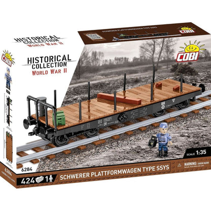 Cobi Trains Schwerer Plattwormwagen Type Ssys 1:35 Scale (424 Piece Kit)