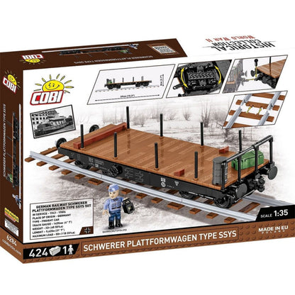 Cobi Trains Schwerer Plattwormwagen Type Ssys 1:35 Scale (424 Piece Kit)