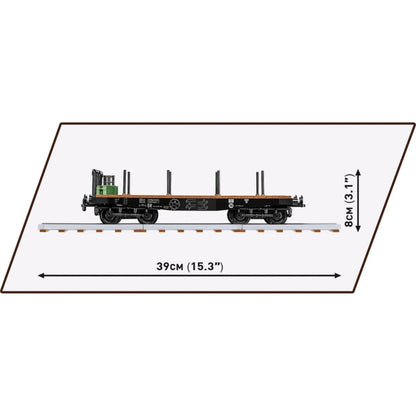 Cobi Trains Schwerer Plattwormwagen Type Ssys 1:35 Scale (424 Piece Kit)