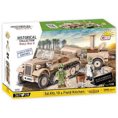 Cobi World War 2 SD. KFZ. 10 & Field Kitchen (367 Piece Kit)