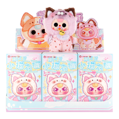 Cureplaneta Baby Three Cat Wardrobe Plush Blind Box Assortment (Display of 6)