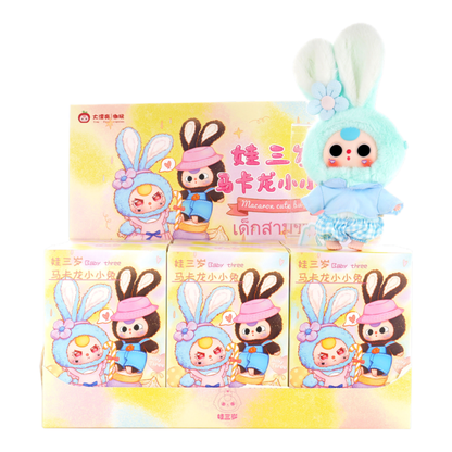 Cureplaneta Baby Three Macaron Cute Bunny Plush Blind Box Assortment (Display of 6)