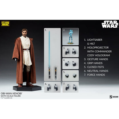 Sideshow Collectibles Star Wars: The Clone Wars Obi Wan Kenobi 1:6 Scale 12" Action Figure