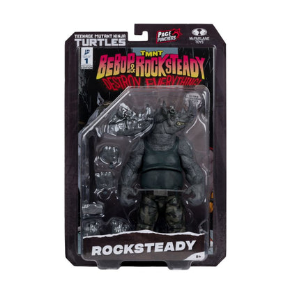 McFarlane Toys Teenage Mutant Ninja Turtles Rocksteady Page Punchers 5" Figure with Comic