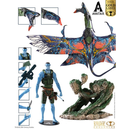 McFarlane Toys Avatar: The Way of Water Quaritch & Banshee Gold Label Figure (SDCC)
