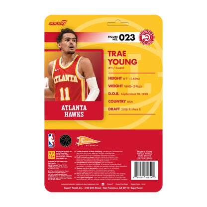 Super7 NBA Trae Young Atlanta Hawks Supersports ReAction 3.75" Action Figure