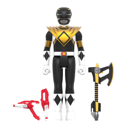 Super7 Power Rangers Black Ranger with Dragon Shield ReAction 3.75" Action Figure