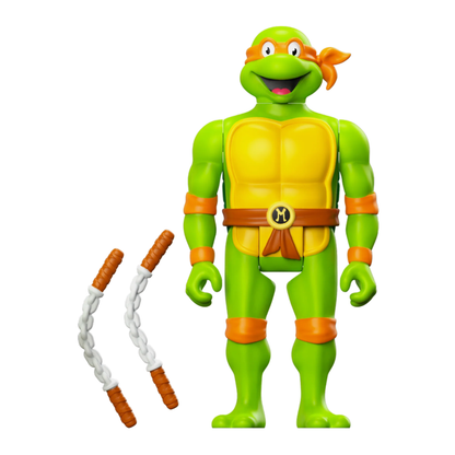 Super7 Teenage Mutant Ninja Turtles (TV'87) Michelangelo Toon Reaction 3.75" Figure
