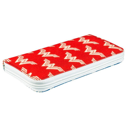 Ikon Collectables Wonder Woman (2017) Red and Blue logo Pattern Clutch Purse